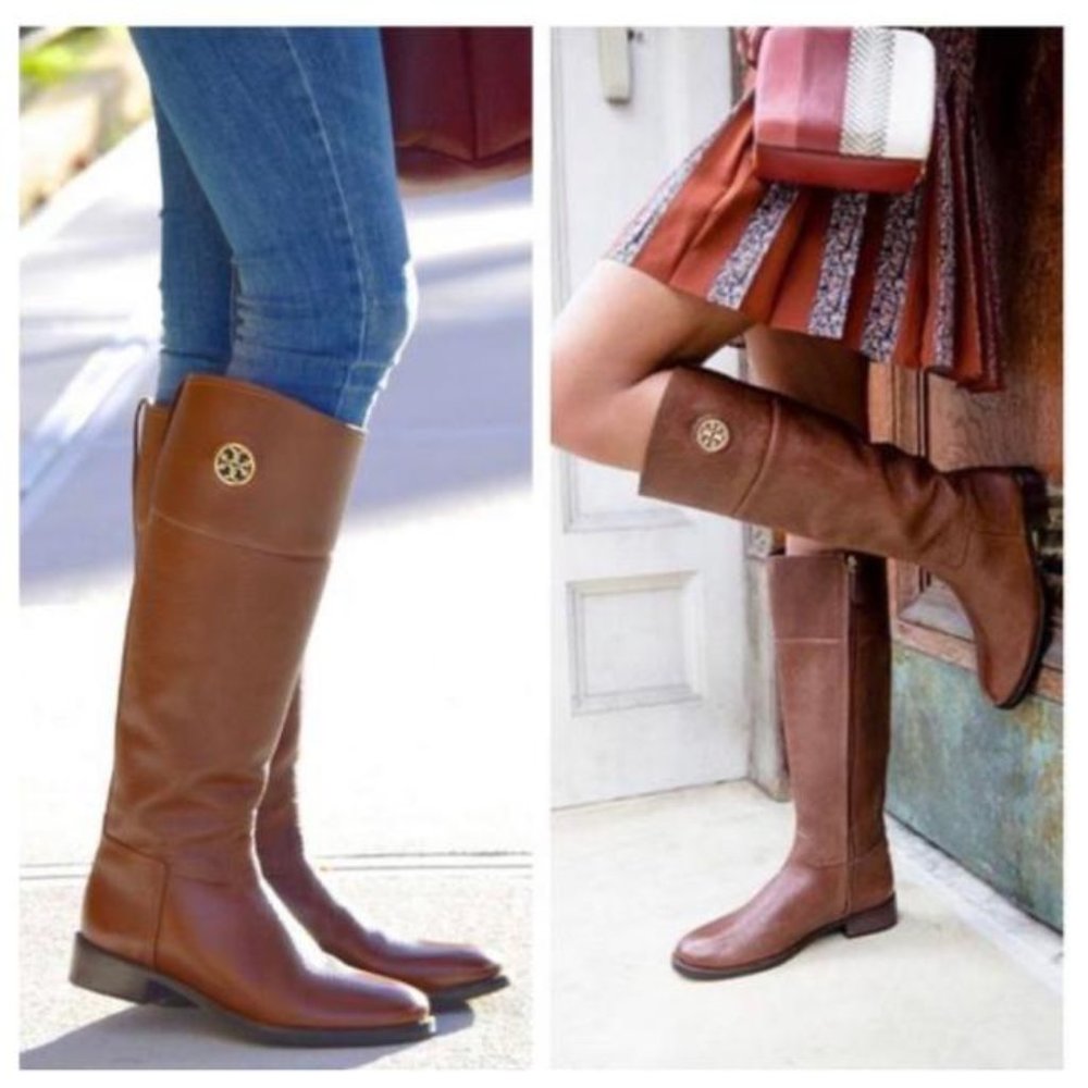 Tory Burch Brown Leather Junction Riding Boots 11